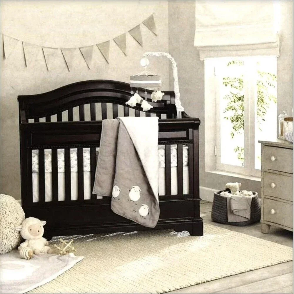 8 Pc. Signature Lambs & Ivy Goodnight Sheep Collection Grey Bedding Crib Set
